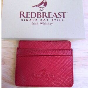 New Jameson Redbreast Irish Whiskey Slim Leather Card Holder Burgundy Gift Box